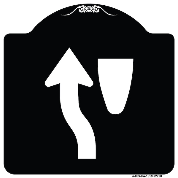 Traffic Keep Left Symbol Heavy-Gauge Aluminum Architectural Sign, 18" x 18", BW-1818-22790